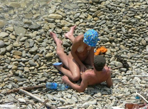 Senior Couple Has Sex on Private Beach Resort Photo
